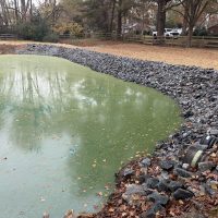 A storm drain run off on a residential property.